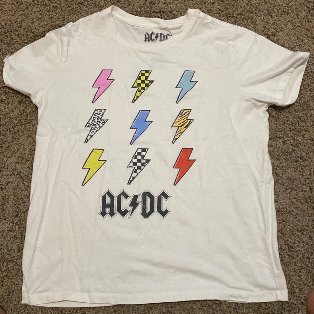 White AC/DC graphic tee